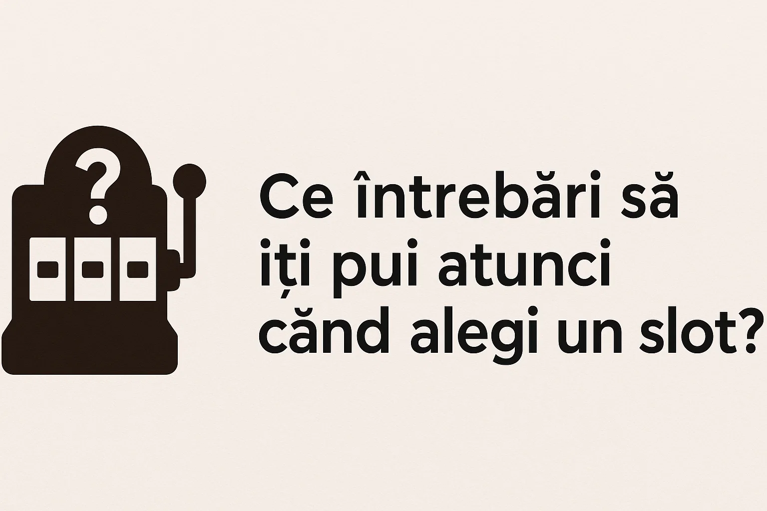Ce întrebări să îți pui atunci când alegi un slot?